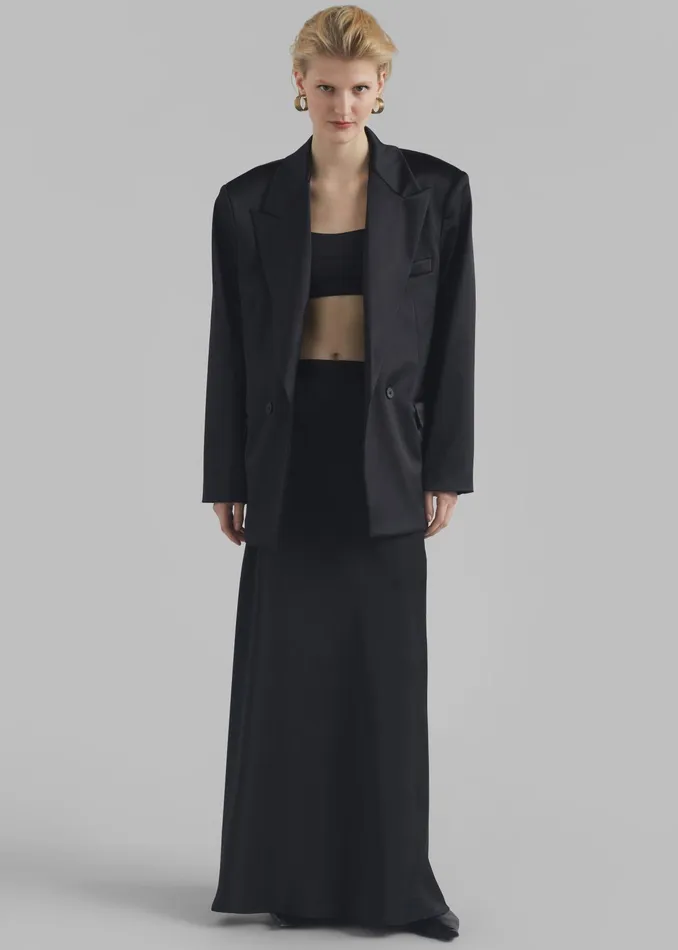 The Frankie Shop Bottoms Ada Satin Skirt 8211 Black 8211 Women