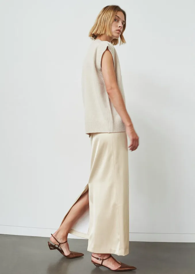 The Frankie Shop Bottoms Adriana Midi Skirt 8211 Beige 8211 Women