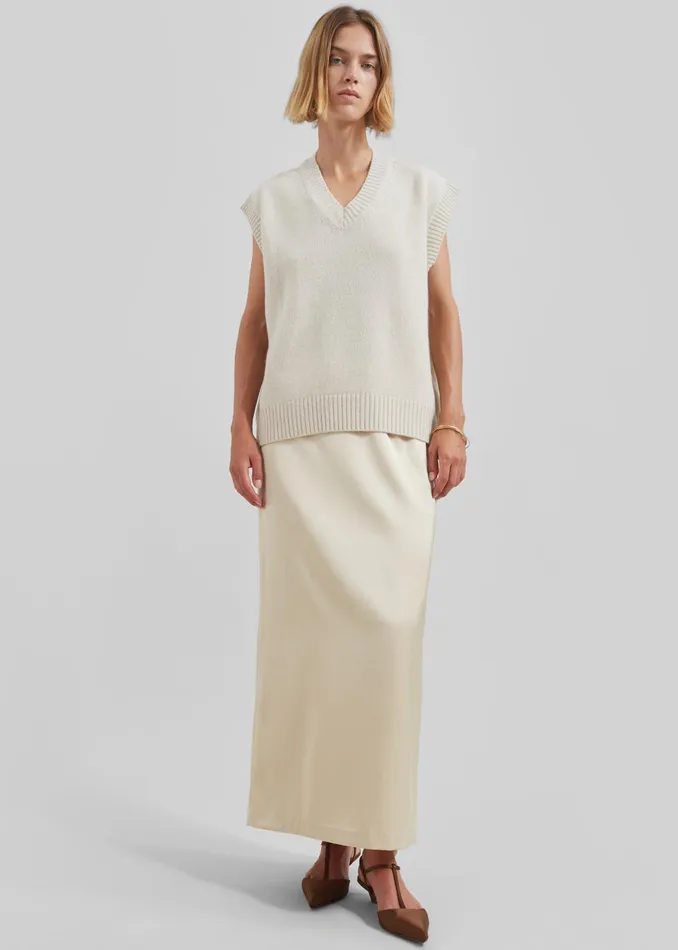 The Frankie Shop Bottoms Adriana Midi Skirt 8211 Beige 8211 Women