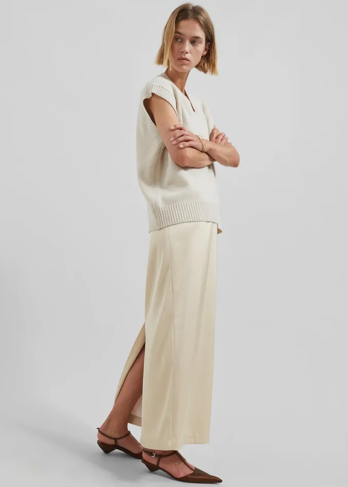 The Frankie Shop Bottoms Adriana Midi Skirt 8211 Beige 8211 Women
