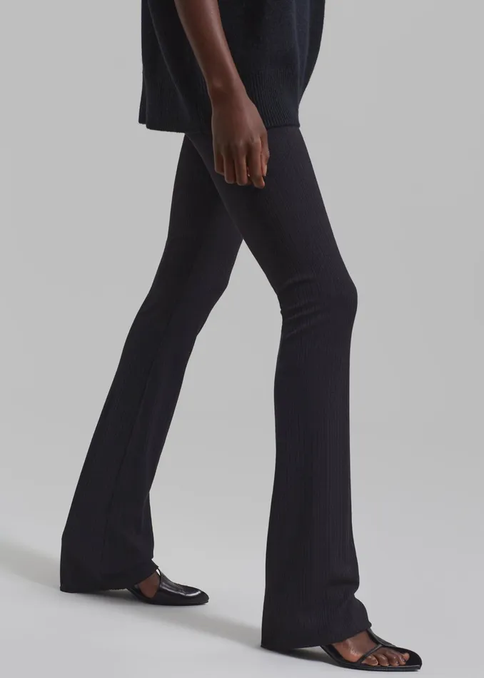 The Frankie Shop Bottoms Akimi Ribbed Pants 8211 Black 8211 Women