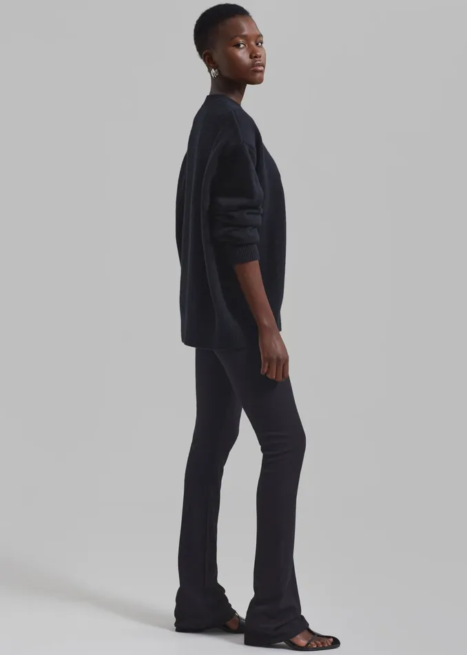 The Frankie Shop Bottoms Akimi Ribbed Pants 8211 Black 8211 Women