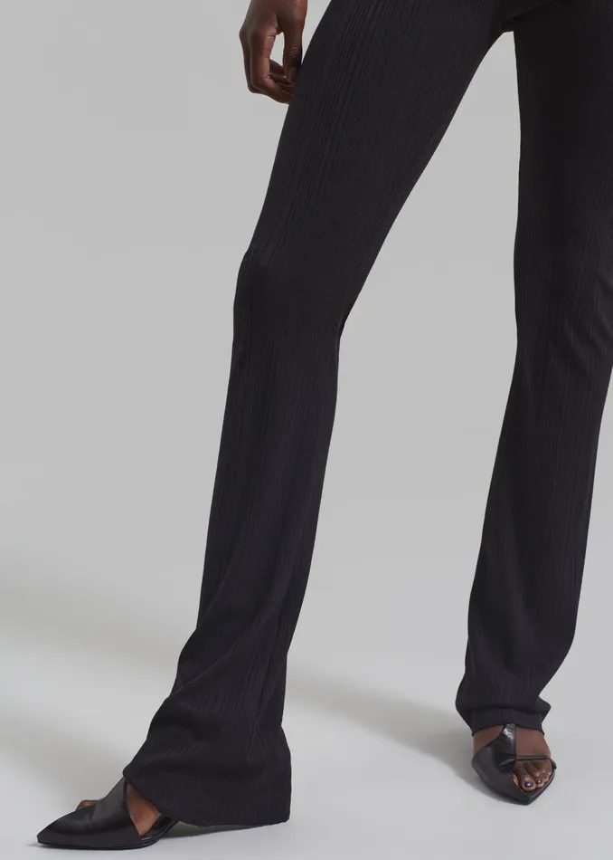The Frankie Shop Bottoms Akimi Ribbed Pants 8211 Black 8211 Women