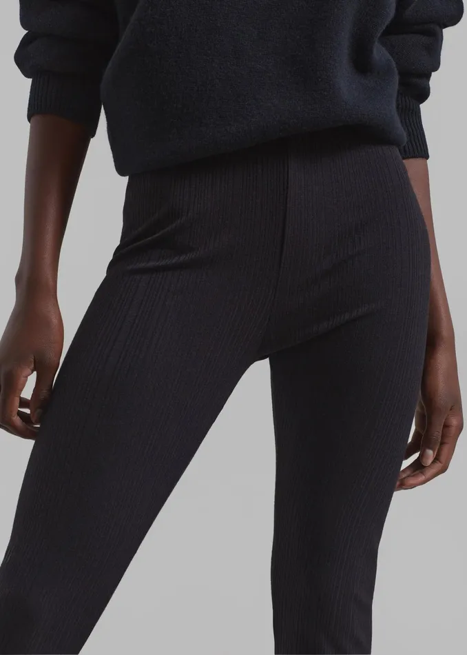 The Frankie Shop Bottoms Akimi Ribbed Pants 8211 Black 8211 Women