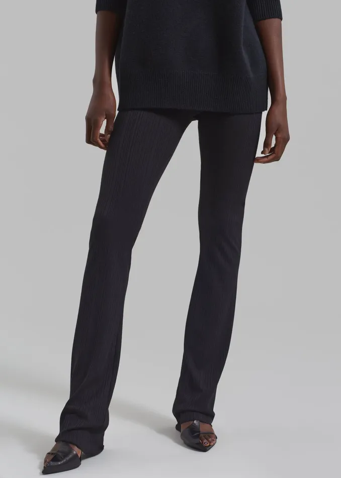 The Frankie Shop Bottoms Akimi Ribbed Pants 8211 Black 8211 Women