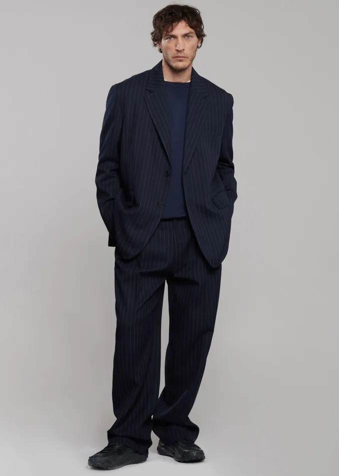 The Frankie Shop Bottoms Beo Suit Pants 8211 NavyWhite Pinstripe 8211 Men