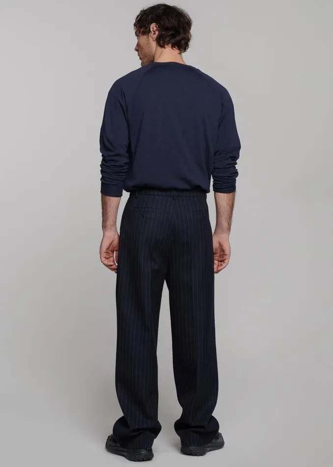 The Frankie Shop Bottoms Beo Suit Pants 8211 NavyWhite Pinstripe 8211 Men
