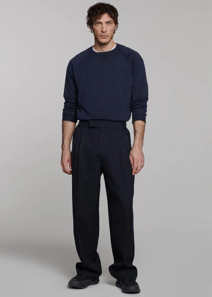 The Frankie Shop Bottoms Beo Suit Pants 8211 NavyWhite Pinstripe 8211 Men