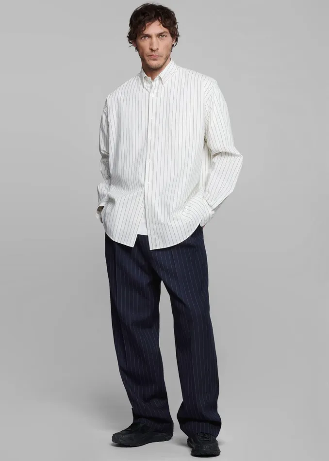 The Frankie Shop Bottoms Beo Suit Pants 8211 NavyWhite Pinstripe 8211 Men