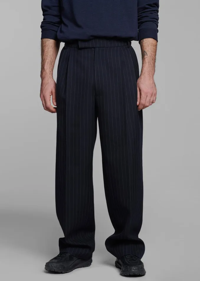 The Frankie Shop Bottoms Beo Suit Pants 8211 NavyWhite Pinstripe 8211 Men