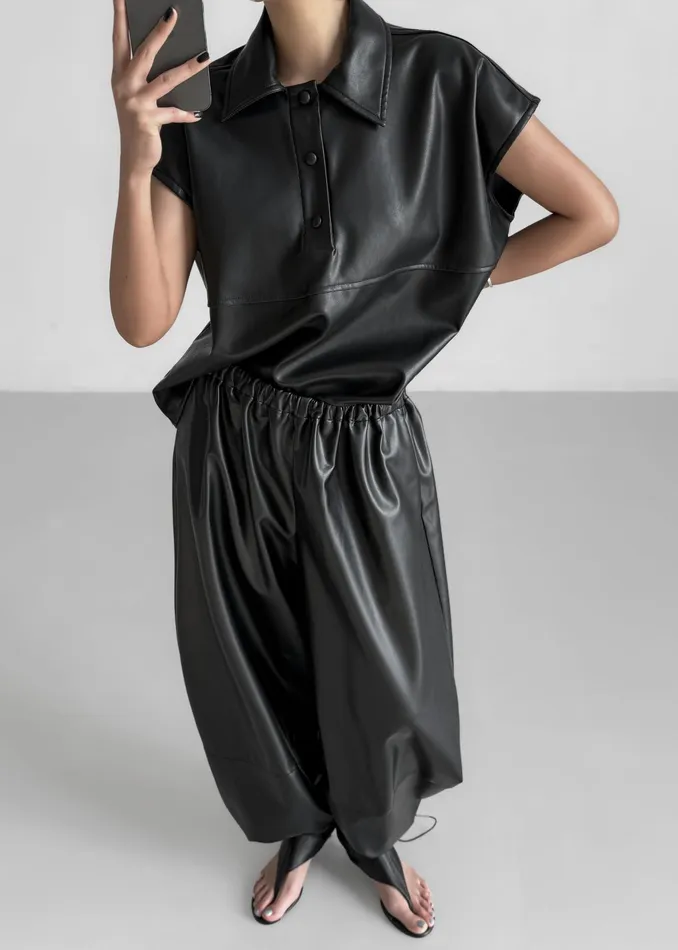 The Frankie Shop Bottoms Briar Faux Leather Balloon Pants 8211 Black 8211 Women