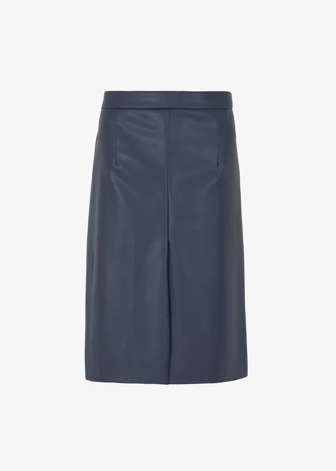 The Frankie Shop Bottoms Brooklyn Faux Leather Midi Skirt 8211 Navy 8211 Women