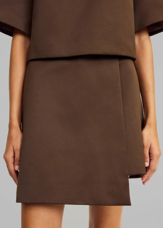 The Frankie Shop Bottoms By Malene Birger Raye Skirt 8211 Dark Mahogany 8211 Women