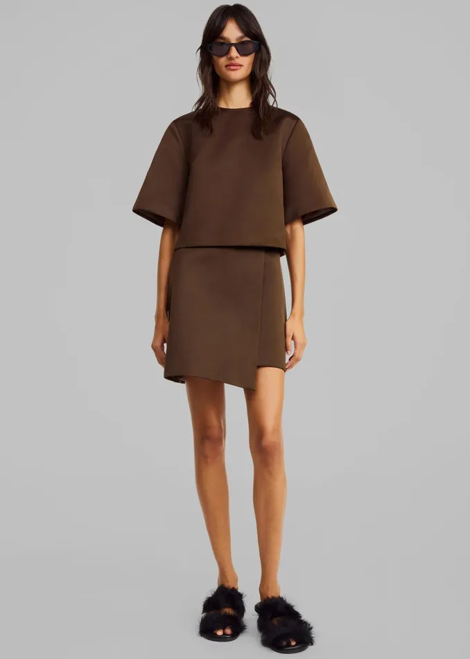 The Frankie Shop Bottoms By Malene Birger Raye Skirt 8211 Dark Mahogany 8211 Women
