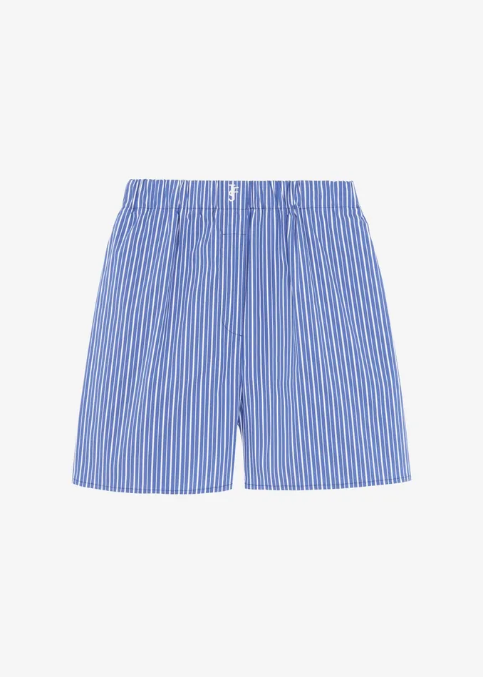 The Frankie Shop Bottoms Cole Cotton Boxer Shorts 8211 Blue Multi Stripe 8211 Men