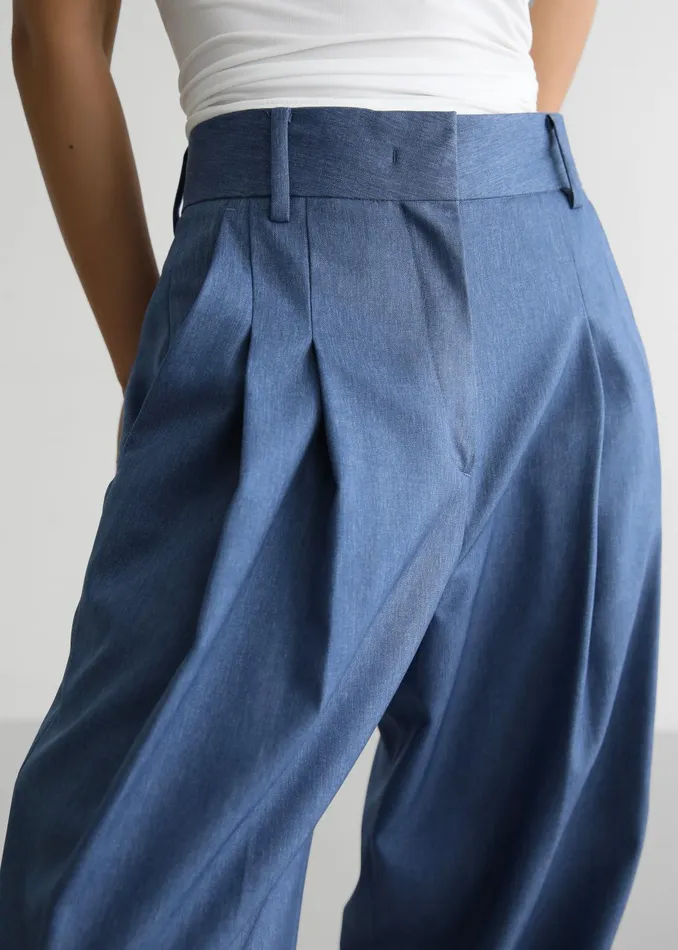 The Frankie Shop Bottoms Cooper Pintuck Trousers 8211 Blue 8211 Women