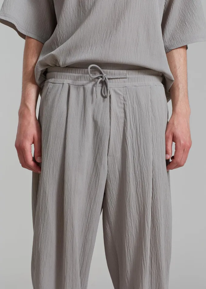 The Frankie Shop Bottoms Eliott Crinkle Pants 8211 Grey 8211 Men