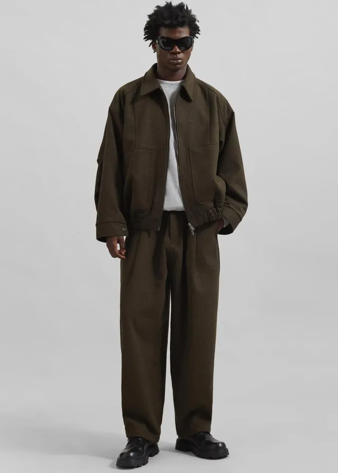 The Frankie Shop Bottoms Felix Trousers 8211 Dark Olive 8211 Men