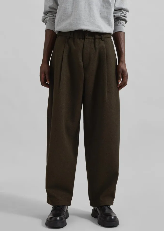 The Frankie Shop Bottoms Felix Trousers 8211 Dark Olive 8211 Men