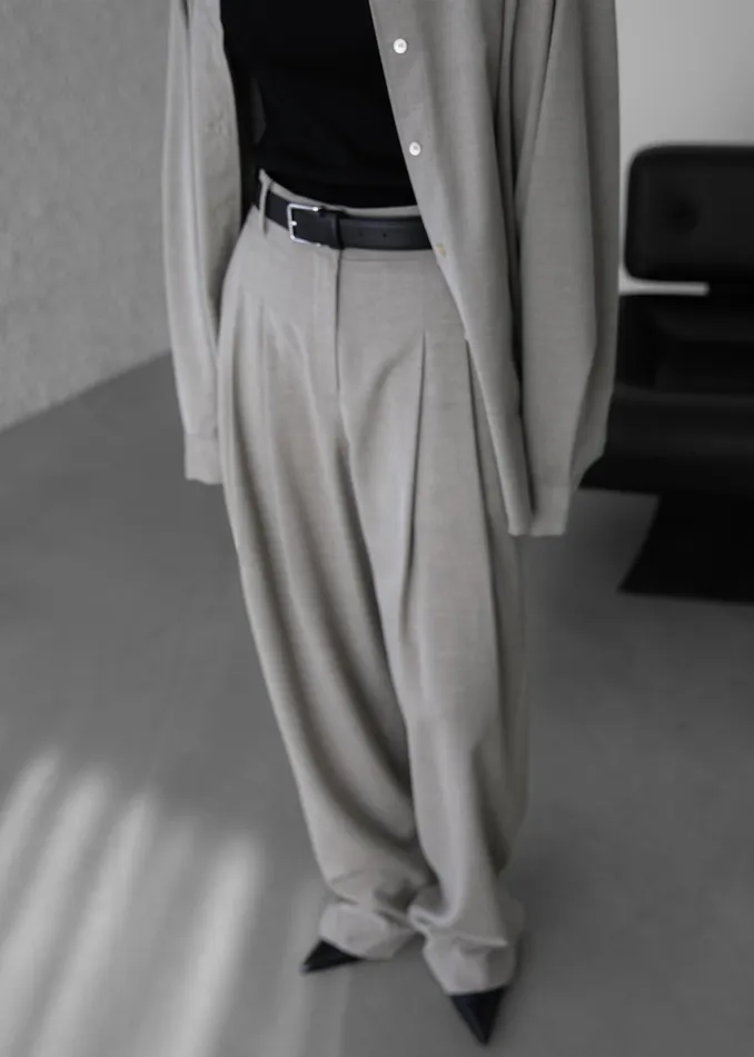 The Frankie Shop Bottoms Gelso Pleated Trousers 8211 Light Taupe Melange 8211 Women
