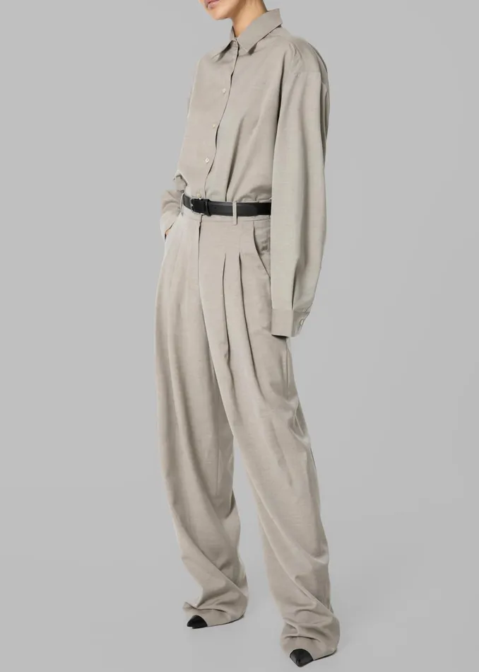The Frankie Shop Bottoms Gelso Pleated Trousers 8211 Light Taupe Melange 8211 Women