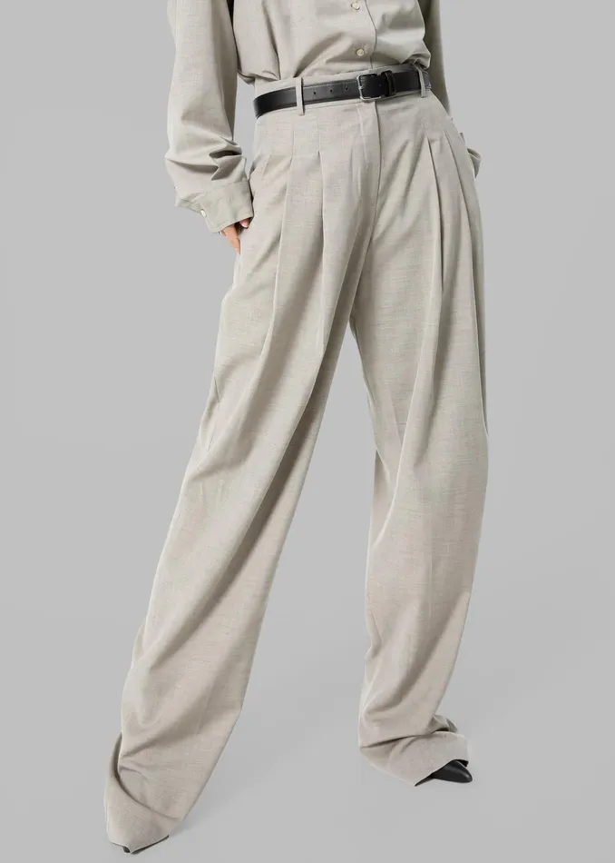 The Frankie Shop Bottoms Gelso Pleated Trousers 8211 Light Taupe Melange 8211 Women