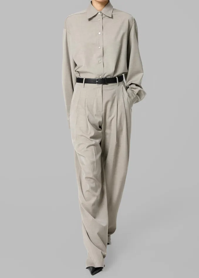 The Frankie Shop Bottoms Gelso Pleated Trousers 8211 Light Taupe Melange 8211 Women