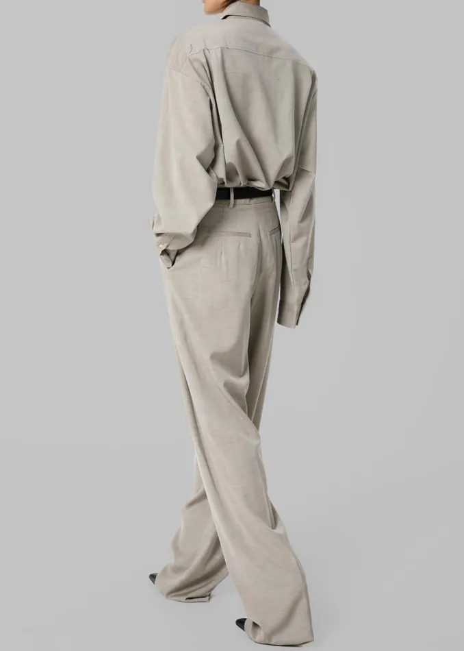 The Frankie Shop Bottoms Gelso Pleated Trousers 8211 Light Taupe Melange 8211 Women
