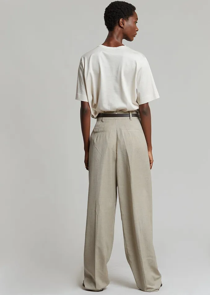 The Frankie Shop Bottoms Gelso Pleated Trousers 8211 Light Taupe Melange 8211 Women