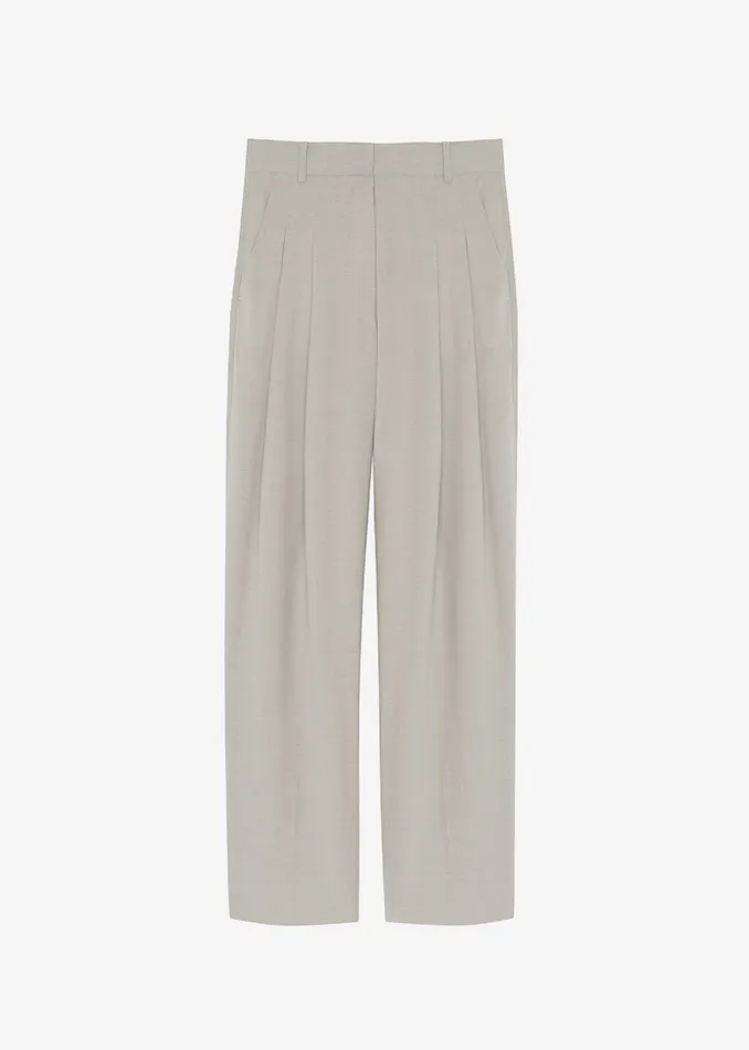 The Frankie Shop Bottoms Gelso Pleated Trousers 8211 Light Taupe Melange 8211 Women