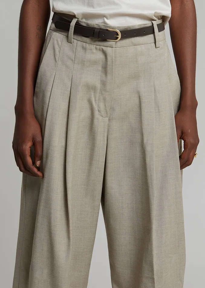 The Frankie Shop Bottoms Gelso Pleated Trousers 8211 Light Taupe Melange 8211 Women