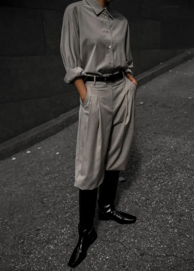 The Frankie Shop Bottoms Gelso Pleated Trousers 8211 Light Taupe Melange 8211 Women