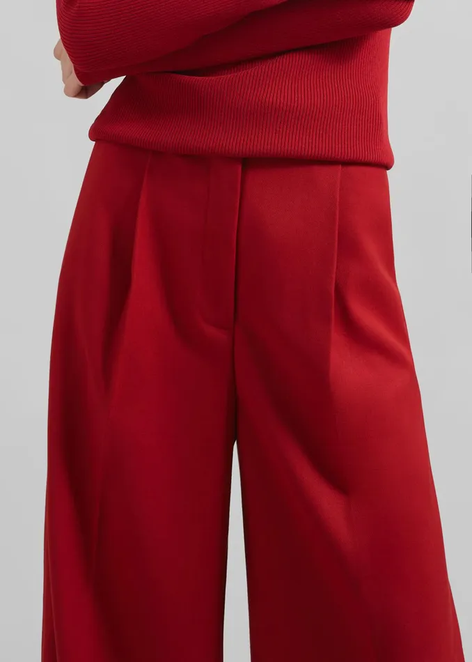 The Frankie Shop Bottoms Kamila Wide Leg Trousers 8211 Red 8211 Women