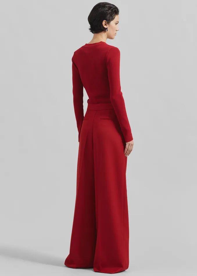 The Frankie Shop Bottoms Kamila Wide Leg Trousers 8211 Red 8211 Women