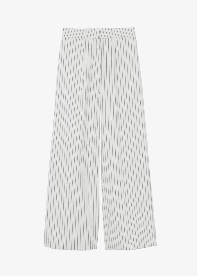 The Frankie Shop Bottoms Landry Wide Leg Trousers 8211 WhiteBlack Stripe 8211 Women