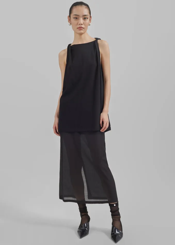 The Frankie Shop Bottoms Lenore Semi Sheer Midi Skirt 8211 Black 8211 Women