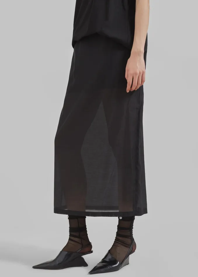 The Frankie Shop Bottoms Lenore Semi Sheer Midi Skirt 8211 Black 8211 Women
