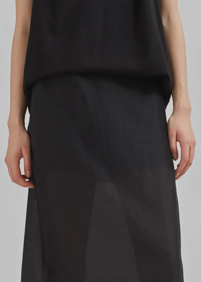 The Frankie Shop Bottoms Lenore Semi Sheer Midi Skirt 8211 Black 8211 Women