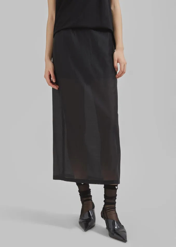 The Frankie Shop Bottoms Lenore Semi Sheer Midi Skirt 8211 Black 8211 Women
