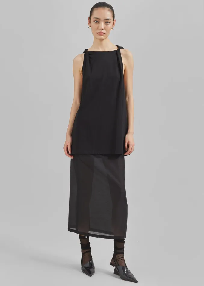 The Frankie Shop Bottoms Lenore Semi Sheer Midi Skirt 8211 Black 8211 Women