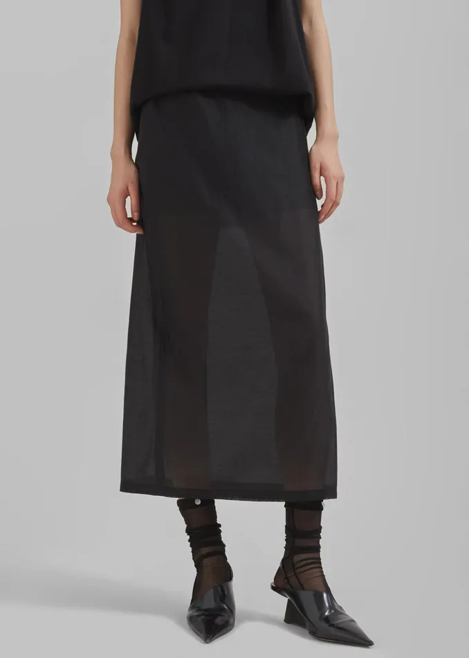 The Frankie Shop Bottoms Lenore Semi Sheer Midi Skirt 8211 Black 8211 Women