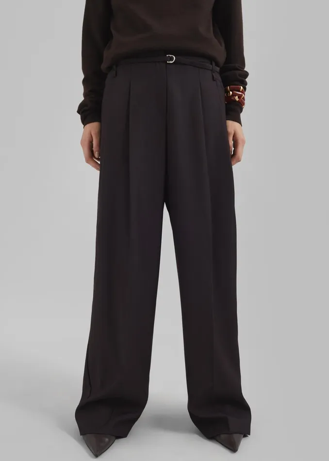 The Frankie Shop Bottoms Loma Pintuck Trousers 8211 Brown 8211 Women