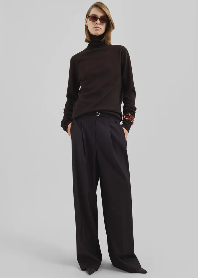 The Frankie Shop Bottoms Loma Pintuck Trousers 8211 Brown 8211 Women