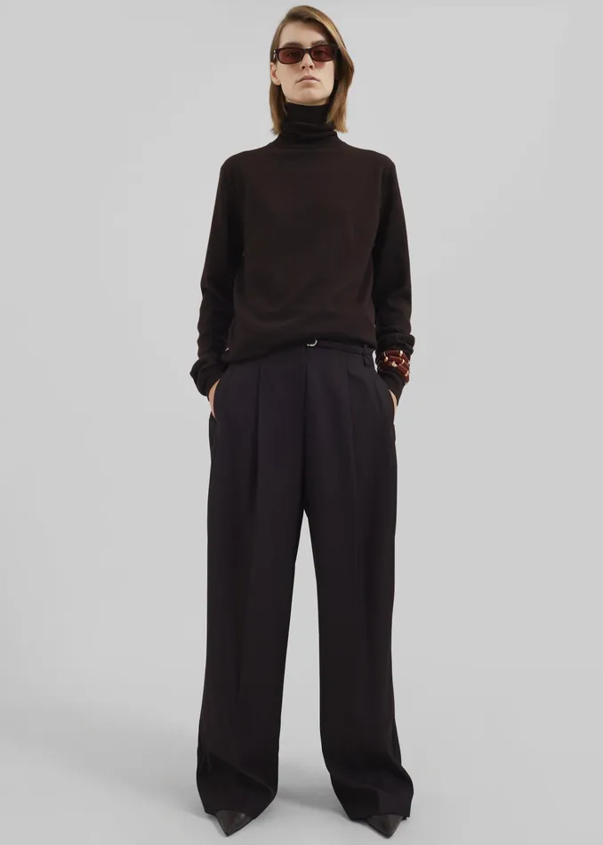 The Frankie Shop Bottoms Loma Pintuck Trousers 8211 Brown 8211 Women