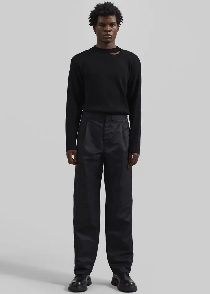 The Frankie Shop Bottoms Louis Gabriel Nouchi StraightLeg Smoking Polyamide Trousers 8211 Black 8211 Men