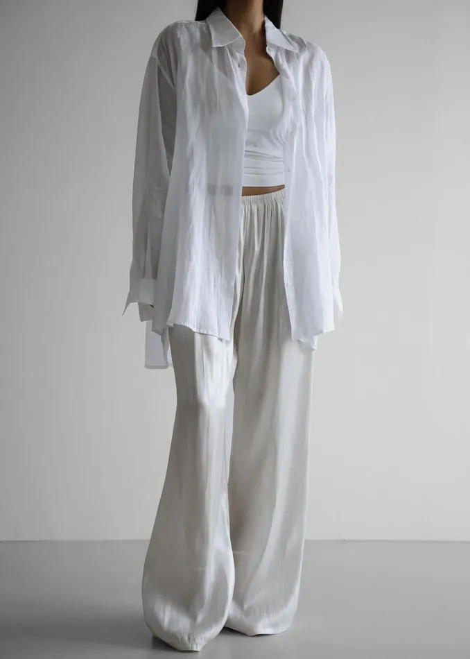 The Frankie Shop Bottoms Mika Wide Pants 8211 White 8211 Women
