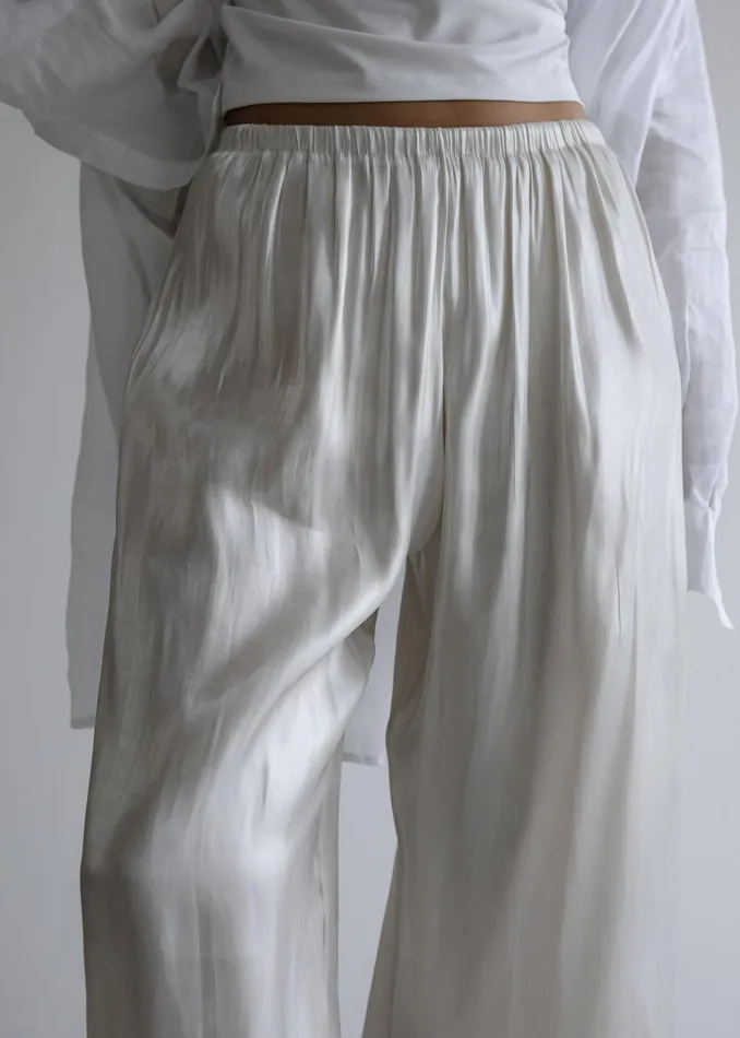 The Frankie Shop Bottoms Mika Wide Pants 8211 White 8211 Women