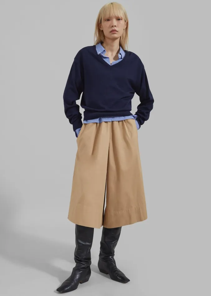 The Frankie Shop Bottoms Nia Cropped Wide Pants 8211 Beige 8211 Women
