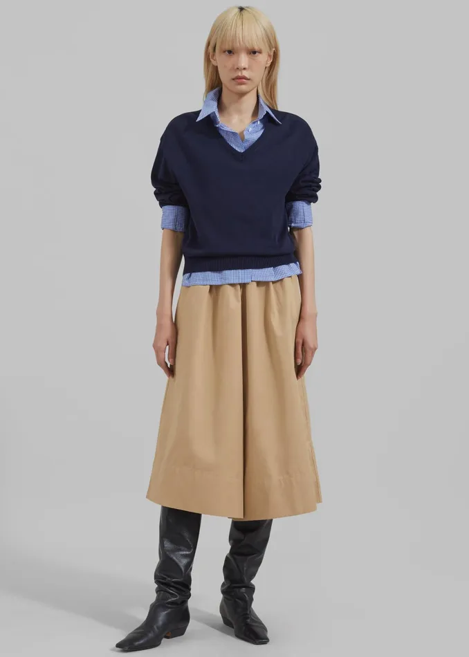 The Frankie Shop Bottoms Nia Cropped Wide Pants 8211 Beige 8211 Women