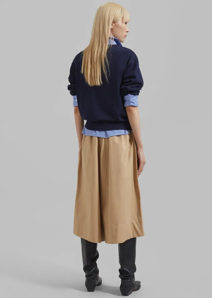 The Frankie Shop Bottoms Nia Cropped Wide Pants 8211 Beige 8211 Women